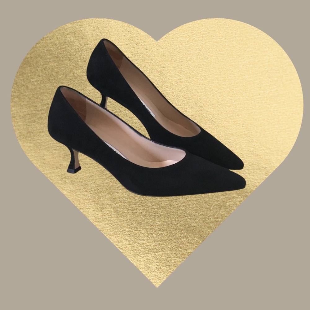 Manolo Blahnik Sirla Suede Low-Heel Pump